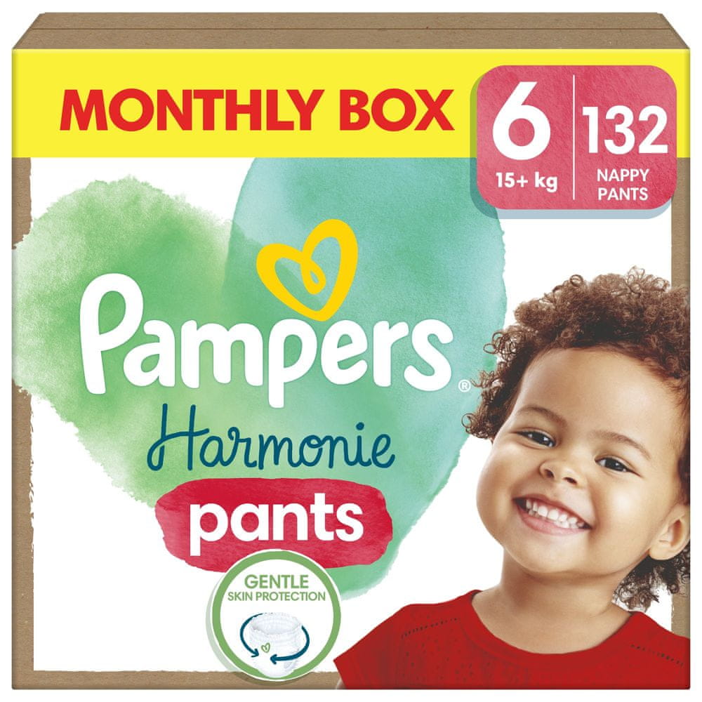 Pampers Harmonie Baby pants vel. 6, 132 ks, 15kg+ - měsíční balení